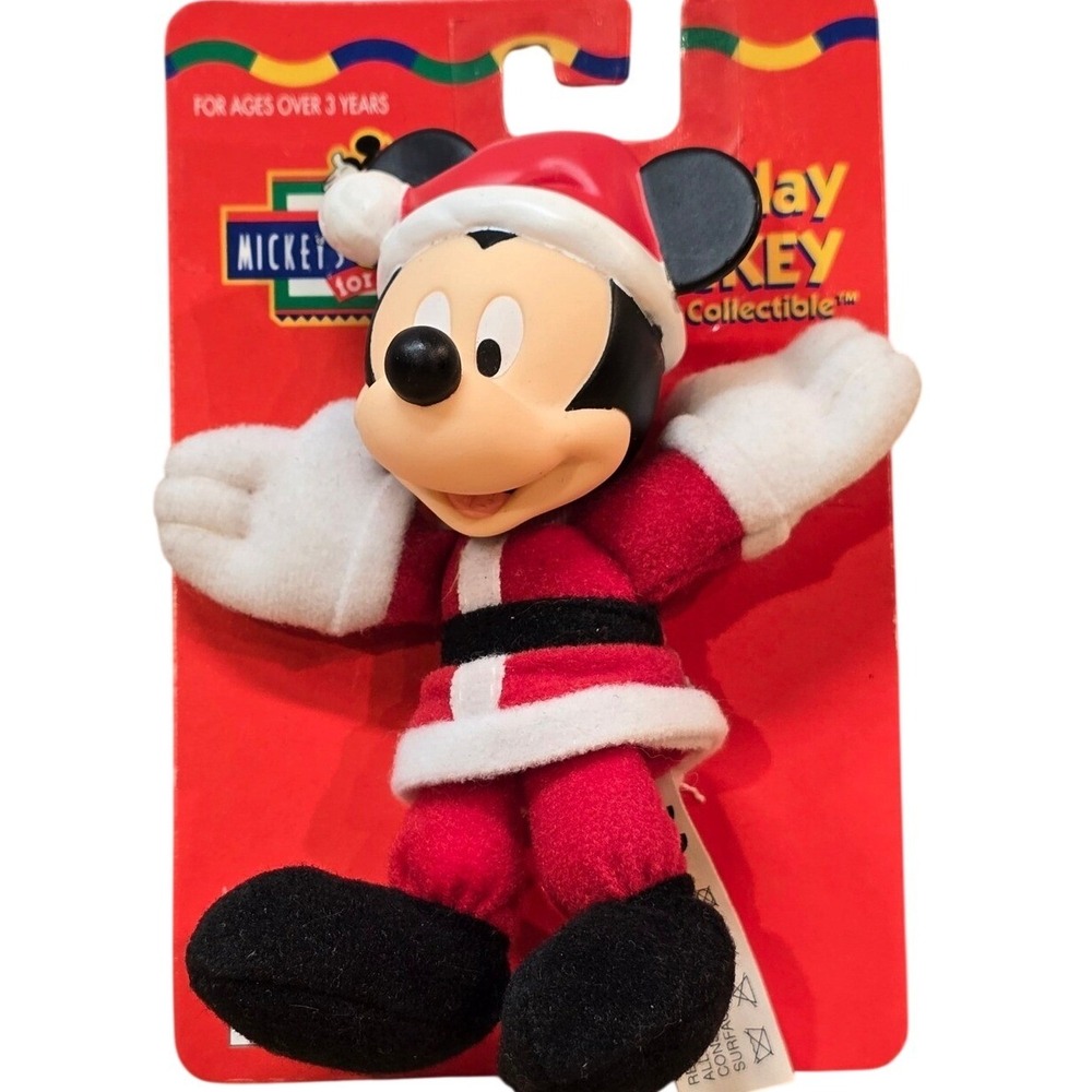 Holiday Mickey Mouse Walt Disney Santa CUDDLY COLLECTIBLE New Plush Gift